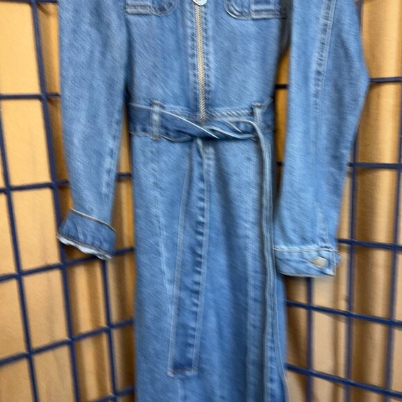 PrettyLittleThing Denim women's Belted Jumpsuit – Size 0 (US) - Picture 3 of 12